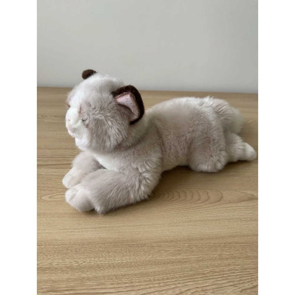 Realistic Blue Eyed Persian Cat Plush Fluffy Kitten Stuffed Animal‎ Toy